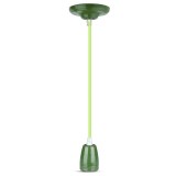 PENDUL TAVAN PORTELAN SOCLU E27 - VERDE, Oem