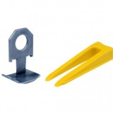 Set 100 de pene si clipsuri pentru nivelat placi ceramice Vorel 04691, min 1.5mm, max 14mm