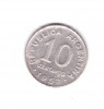 Moneda Argentina 10 centavos 1952, cantul cu zinti, stare buna, curata, America Centrala si de Sud, Cupru-Nichel