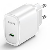Incarcator Retea Yesido YC57, 20W, 3A, 1 x USB-C, Alb
