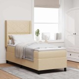 Cumpara ieftin Pat cu arc LED cu headboard Crem 80 x 200 cm tesatura