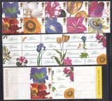 Marea Britanie 1997 - Flori, Serie + 20 Tabsuri + Carnet, Cota 50 EURO, MNH, Nestampilat