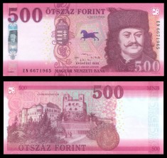 UNGARIA ? bancnota ? 500 Forint ? 2022 ? P-202b ? UNC ? necirculata foto