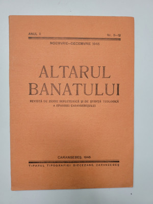 Altarul Banatului 11-12, Nov-Dec 1945, Editura Episcopiei Caransebes, Caras foto
