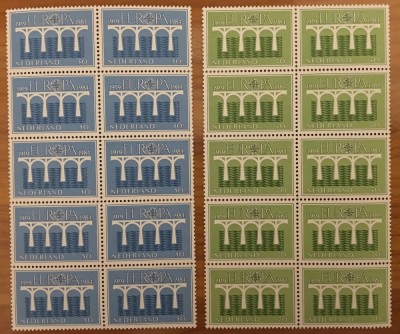 Netherlands 1984 10 x Europa CEPT in fold block Mi.1251-1252 MNH CC.012 foto