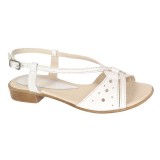 Sandale Dama Piele Naturala Albe ROVI Design S36A GKR Ciucaleti, Marimi 35-40, Fabricate Romania