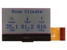 Display LCD Grafic 128x64 COG STN Pozitiv Gri 55,5x38x2,1mm