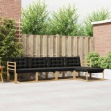 vidaXL Set de canapele de exterior cu pernă 5 pcs Alb și negru 3388578