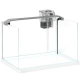 PawHut Acvariu 20L Sticla Lumini LED Filtru Pompa Apa 38x26x27 cm Alb
