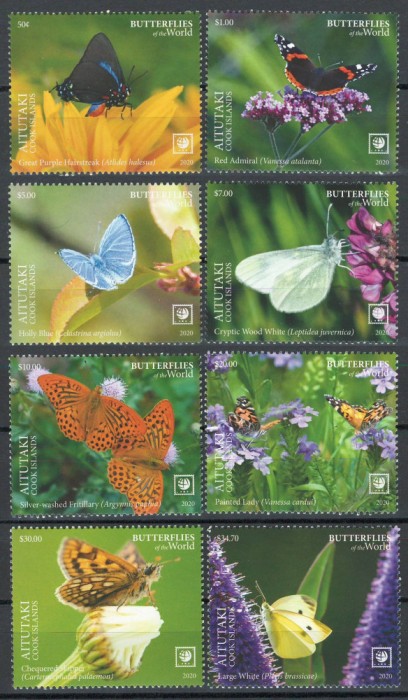 Aitutaki 2020 Mi 1133/40 MNH - Fluturi (160 &euro;)