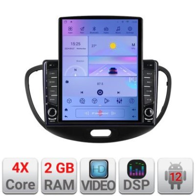 Navigatie HHyundai I10 2007-2013 Android radio gps internet quad core 2+32 ecran vertical 9.7&amp;quot; KIT-i10-2007+EDT-E708 CarStore Technology foto