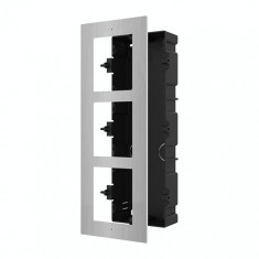 Rama montaj ingropat din otel inoxidabil, 3 module, pentru Interfon modular - HIKVISION DS-KD-ACF3-S SafetyGuard Surveillance