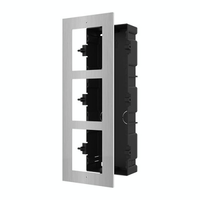 Rama montaj ingropat din otel inoxidabil, 3 module, pentru Interfon modular - HIKVISION DS-KD-ACF3-S SafetyGuard Surveillance foto