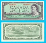 Canada (p#75) 1 Dollar 1954 UNC &#039;Fără fața diavolului&#039; serie: C/F 8123856