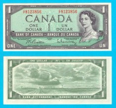 Bancnotă Canada (pick 75) 1 Dollar 1954 UNC serie: C/F 81238..