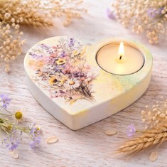 Suport decorativ pentru lumanare buchet flori de camp 114401
