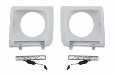Carcasa faruri cu Lumini de zi dedicate LED DRL Mercedes G-class W463 (1989-2012) G65 Design Crom Performance AutoTuning