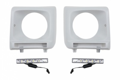 Carcasa faruri cu Lumini de zi dedicate LED DRL Mercedes G-class W463 (1989-2012) G65 Design Crom Performance AutoTuning foto