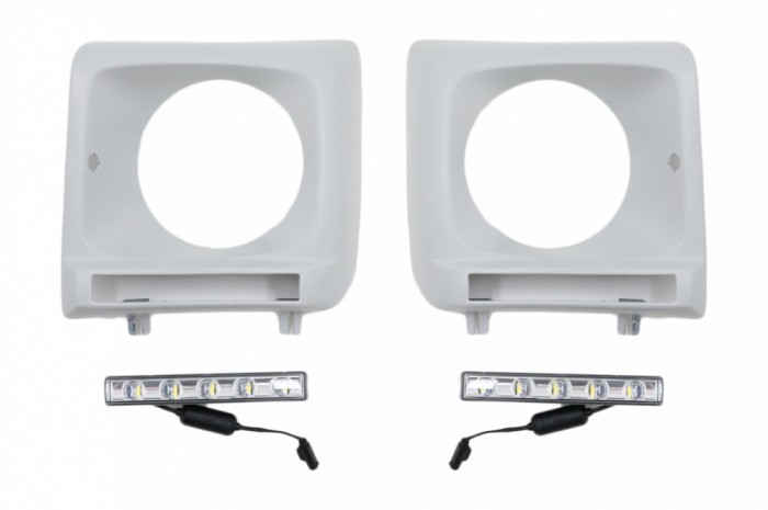 Carcasa faruri cu Lumini de zi dedicate LED DRL Mercedes G-class W463 (1989-2012) G65 Design Crom Performance AutoTuning