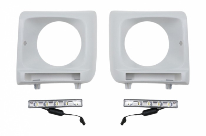 Carcasa faruri cu Lumini de zi dedicate LED DRL Mercedes G-class W463 (1989-2012) G65 Design Crom Performance AutoTuning