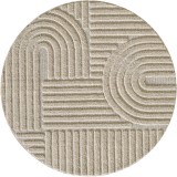 Covor rotund Art Bej boho 80x80 cm