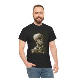 Tricou personalizat Vincent van Gogh, Scheletul cu Tigara, negru, marimea M