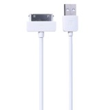 Cablu Date/ Incarcare compatibil iPhone 30 pini la USB, compatibil Ipad 2/3/4/s, Detech, 1m, alb
