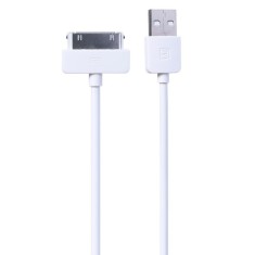 Cablu Date/ Incarcare compatibil iPhone 30 pini la USB, compatibil Ipad 2/3/4/s, Detech, 1m, alb