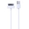 Cablu Date/ Incarcare compatibil iPhone 30 pini la USB, compatibil Ipad 2/3/4/s, Detech, 1m, alb