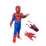 Cumpara ieftin Costum Spider-Man KidMania&reg; cu muschi si doua manusi lansator cu ventuze pentru copii 3-5 ani 90-110 cm
