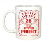 Cana alba personalizata, Editie Limitata 28 ani, INOVATIX&reg;. 330ml, Oem