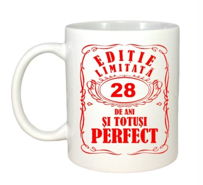 Cana alba personalizata, Editie Limitata 28 ani, INOVATIX&amp;reg;. 330ml foto