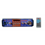 Amplificator Tip Statie 2 x 25 W / 4-16 Ohm / USB / SD Card / 1 Intrare Microfon / Telecomanda / Bluetooth