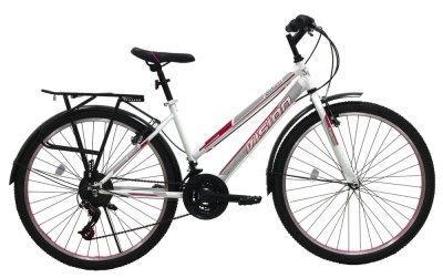 Bicicleta MTB dame Vision Elegance, culoare alb/roz, roata 26&amp;quot;, cadru din otel Cod:252608000108 foto