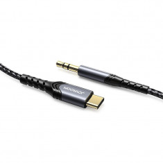 Cablu Audio Stereo Joyroom AUX Mini Mufă 3,5 Mm - USB Tip C Pentru Telefon Tabletă 2 M Negru (SY-A03)