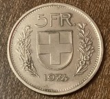 C50 - Moneda foarte veche - Elvetia - 5 franci - 1974