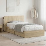 Cumpara ieftin Cadru de pat cu depozitare cu sertar Stejar Sonoma 75 x 190 cm