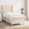 Gossi pat box spring cu saltea, crem, 80x200 cm, textil