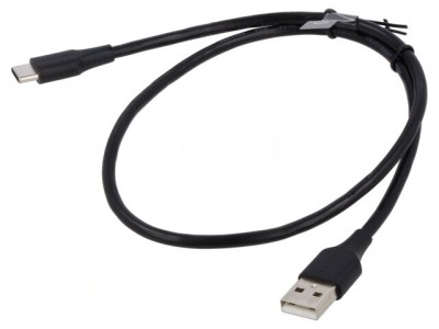 Cablu USB 2.0 A la C 2m Negru 3A foto