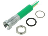 Lampă LED Verde Concavă &Oslash;8mm IP67 APEM Q8R1CXXG24E 60mcd