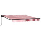 vidaXL Cortina Retractabilă Manual Roșu și Alb 350 x 250 cm 3330283
