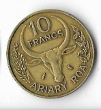 Moneda 10 francs 1971, FAO - Madagascar, Africa