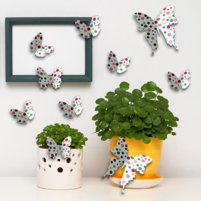 10 Fluturi 3D - Dots Butterflies foto