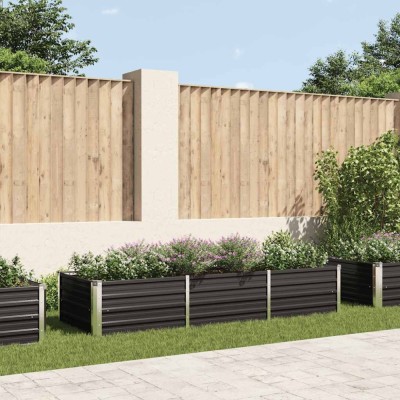 vidaXL Strat &amp;icirc;nălțat de grădină antracit 240x80x45 cm oțel galvanizat 45727 foto