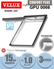 Fereastra mansarda VELUX GPU 0066, dubla deschidere, poliuretan, 3 sticle