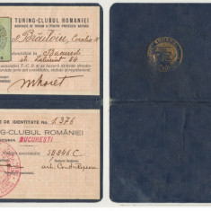 TCR Touring-Clubul Romaniei legitimatie de membru cu timbru de cotizatie 1929