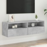 VidaXL Comodă TV de perete, gri beton, 100x30x30 cm, lemn prelucrat