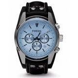 Fossil CH2564, Ceas Barbati 45mm Cronograf Baterie cu Curea din Piele Neagră