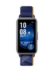 Bratara fitness Huawei Band 9 Kimi-B19W, Gri &Icirc;nchis și Curea din Nylon Albastră, Blister 55020BYF
