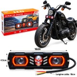Cumpara ieftin Proiector Moto LED SMD Slim cu 2 Lupe și DRL, Lumină Albă